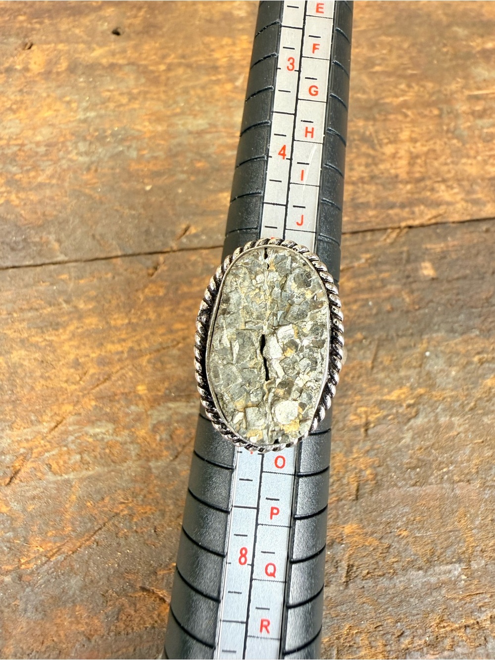 Metallic Pyrite Druzy 925 Sterling Silver Ring